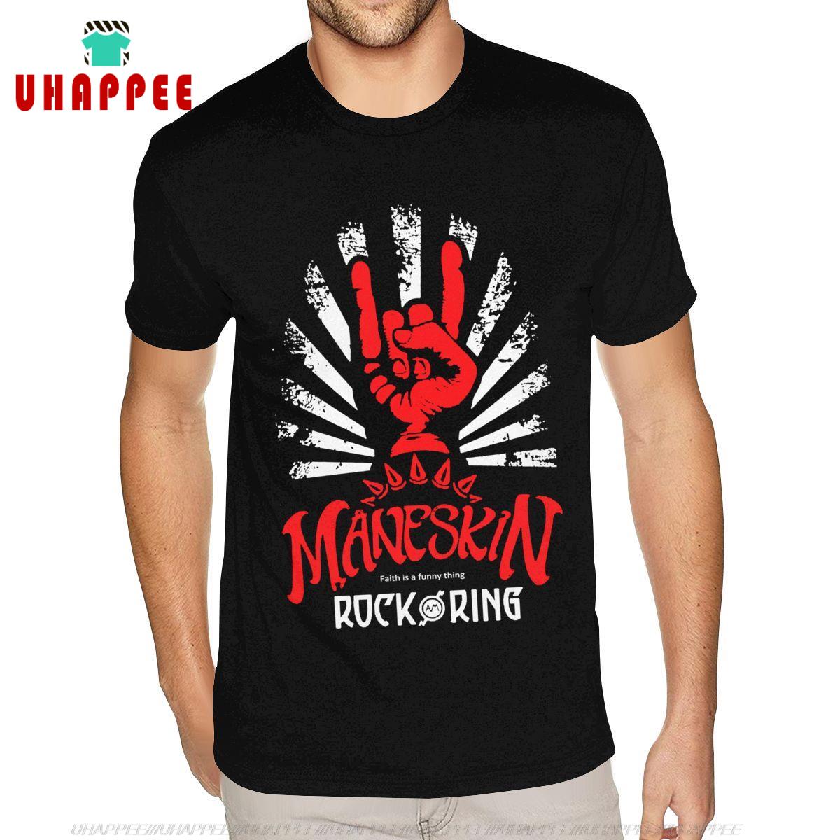 Black Maneskin Best Rock Am Ring Tshirt Mens 6XL Short Sleeve Cotton Black Crew T Shirts - Maneskin Shop