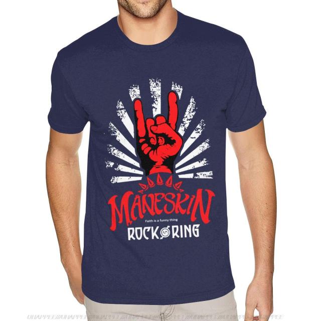 Black Maneskin Best Rock Am Ring Tshirt Mens 6XL Short Sleeve Cotton Black Crew T - Maneskin Shop