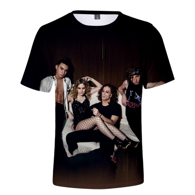 Maneskin 3D Print T Shirts Italian Rock Band Streetwear Men Women Fashion Oversized Short Sleeve - Maneskin Shop