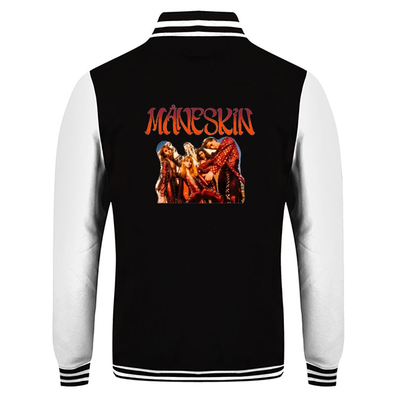 2021 Maneskin new bomber jacket men s long sleeved casual baseball uniform jacket 9 - Maneskin Shop
