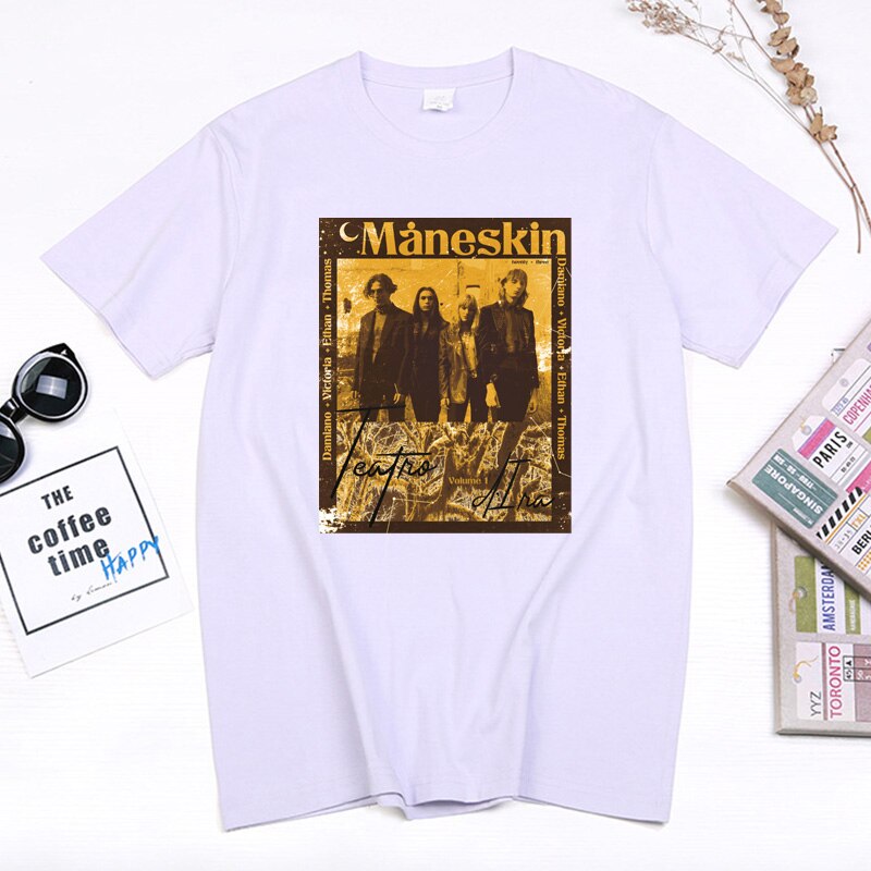 Maneskin Italian Band Damiano David Print Women T Shirt Summer Fashion Short Sleeve Tops Harajuku Vintage 1 - Maneskin Shop