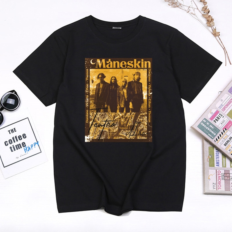 Maneskin Italian Band Damiano David Print Women T Shirt Summer Fashion Short Sleeve Tops Harajuku Vintage - Maneskin Shop