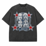 Washed Maneskin RUSH! Faces & Red Starz HTCT2406 T-Shirt