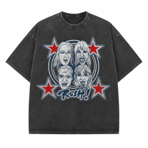 Washed Maneskin RUSH! Faces & Red Starz HTCT2406 T-Shirt
