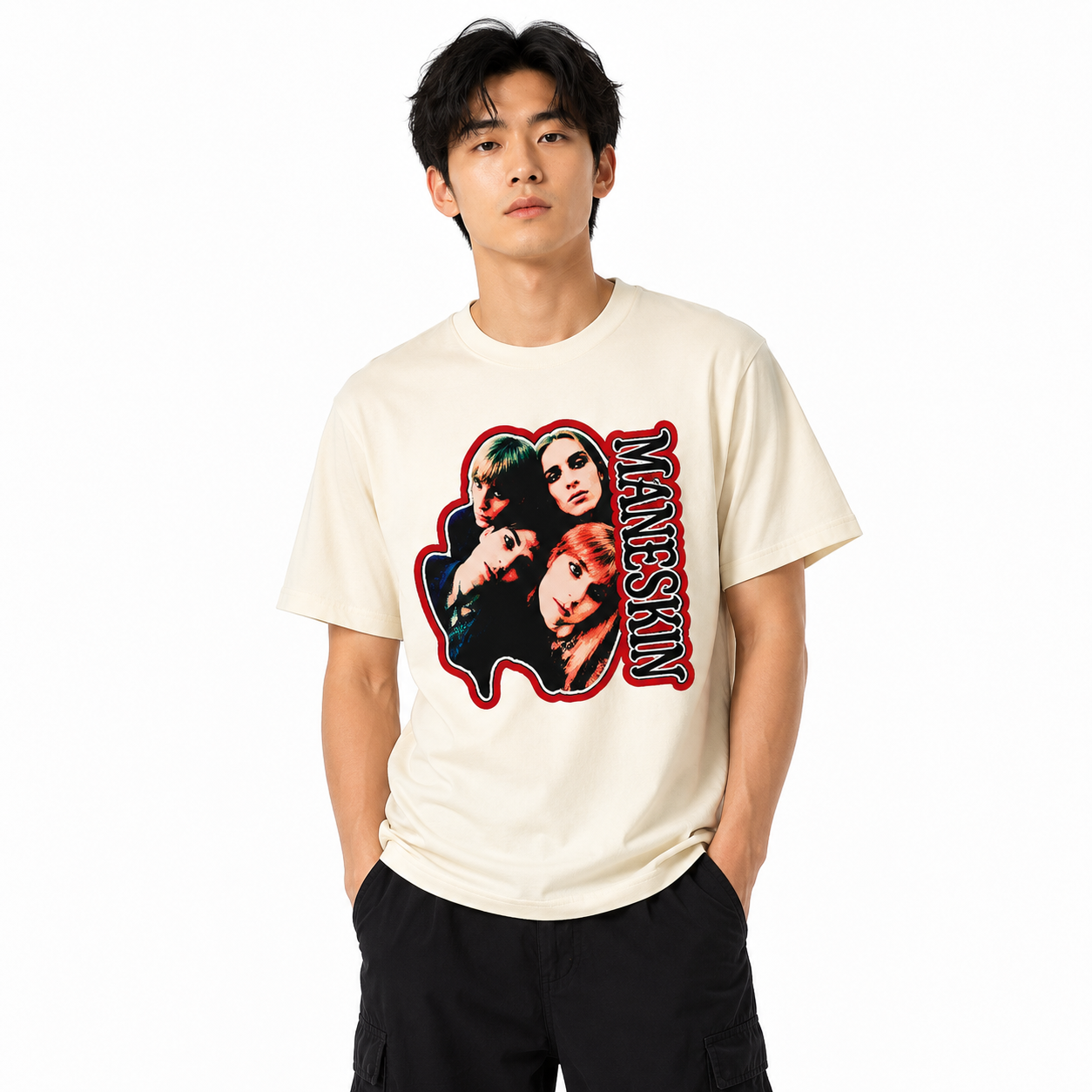 Maneskin Fisheye HTCT2406 T-Shirt 4 - Maneskin Shop Maneskin Fisheye HTCT2406 T-Shirt - Image 4