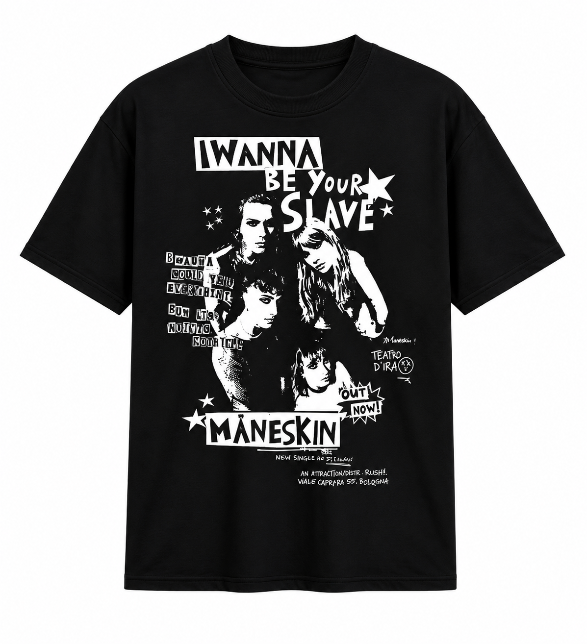 Maneskin I Wanna Be Your Slave HTCT2406 T-Shirt 1 - Maneskin Shop Maneskin I Wanna Be Your Slave HTCT2406 T-Shirt