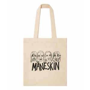 Maneskin Bags – Doodle Faces Natural HTCT2406 Tote Bag