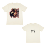 Cream Band Portrait Red Border LA2207 T-shirt