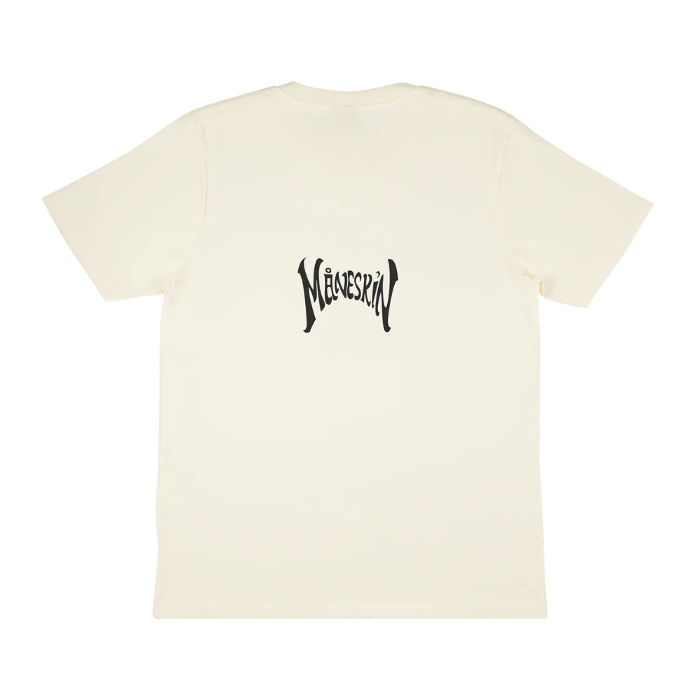 Cream Band Portrait Red Border LA2207 T-shirt 3 - Maneskin Shop Cream Band Portrait Red Border LA2207 T-shirt - Image 3