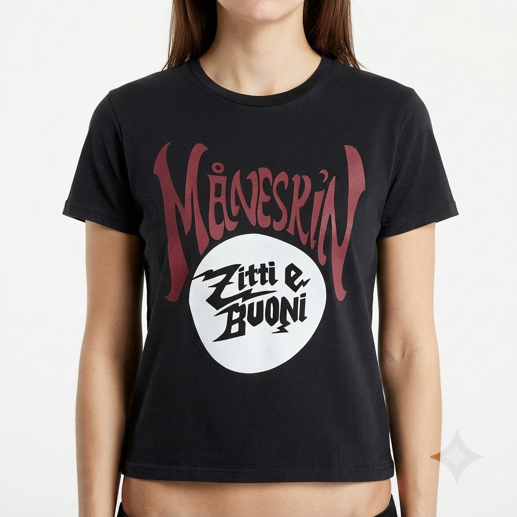 Zitti E Buoni Red LA2207 T-shirt 2 - Maneskin Shop Zitti E Buoni Red LA2207 T-shirt - Image 2