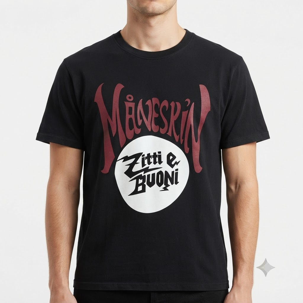 Zitti E Buoni Red LA2207 T-shirt 3 - Maneskin Shop Zitti E Buoni Red LA2207 T-shirt - Image 3