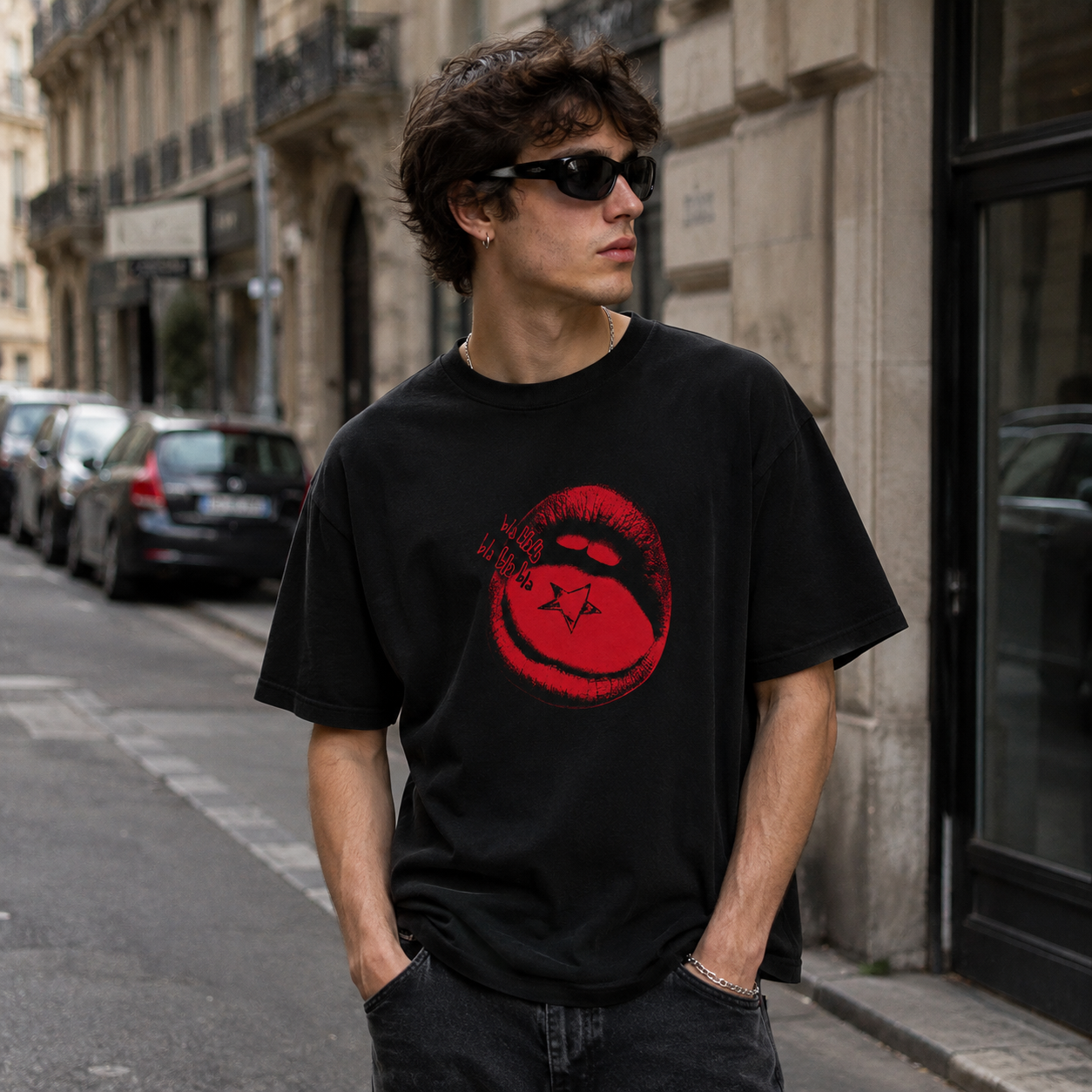 Maneskin BLA BLA BLA HTCT0608 Maneskin T-Shirt 2 - Maneskin Shop Maneskin BLA BLA BLA HTCT0608 Maneskin T-Shirt - Image 2